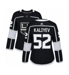 Women's Los Angeles Kings #52 Arthur Kaliyev Authentic Black Home Hockey Jersey