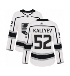 Women's Los Angeles Kings #52 Arthur Kaliyev Authentic White Away Hockey Jersey