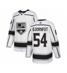 Men's Los Angeles Kings #54 Tobias Bjornfot Authentic White Away Hockey Jersey