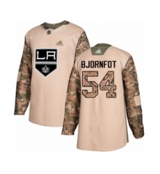 Youth Los Angeles Kings #54 Tobias Bjornfot Authentic Camo Veterans Day Practice Hockey Jersey