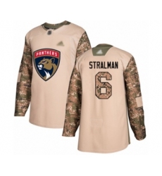 Men's Florida Panthers #6 Anton Stralman Authentic Camo Veterans Day Practice Hockey Jersey