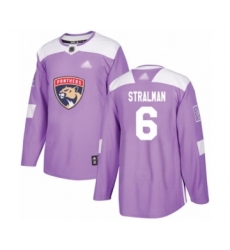 Men's Florida Panthers #6 Anton Stralman Authentic Purple Fights Cancer Practice Hockey Jersey