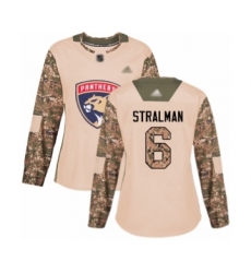 Women's Florida Panthers #6 Anton Stralman Authentic Camo Veterans Day Practice Hockey Jersey