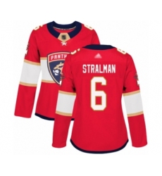 Women's Florida Panthers #6 Anton Stralman Authentic Red Home Hockey Jersey