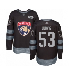 Men's Florida Panthers #53 John Ludvig Authentic Black 1917-2017 100th Anniversary Hockey Jersey