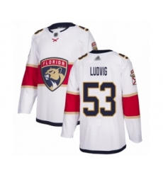 Men's Florida Panthers #53 John Ludvig Authentic White Away Hockey Jersey