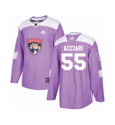 Men's Florida Panthers #55 Noel Acciari Authentic Purple Fights Cancer Practice Hockey Jersey