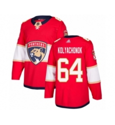 Men's Florida Panthers #64 Vladislav Kolyachonok Authentic Red Home Hockey Jersey