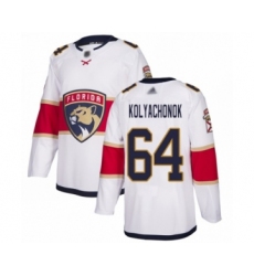 Men's Florida Panthers #64 Vladislav Kolyachonok Authentic White Away Hockey Jersey