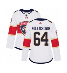 Women's Florida Panthers #64 Vladislav Kolyachonok Authentic White Away Hockey Jersey