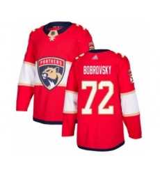 Men's Florida Panthers #72 Sergei Bobrovsky Authentic Red Home Hockey Jersey