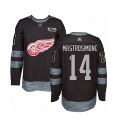 Men's Detroit Red Wings #14 Robert Mastrosimone Authentic Black 1917-2017 100th Anniversary Hockey Jersey