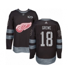 Men's Detroit Red Wings #18 Albin Grewe Authentic Black 1917-2017 100th Anniversary Hockey Jersey