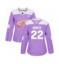 Women's Detroit Red Wings #22 Patrik Nemeth Authentic Purple Fights Cancer Practice Hockey Jersey