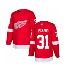 Men's Detroit Red Wings #31 Calvin Pickard Authentic Red Home Hockey Jersey