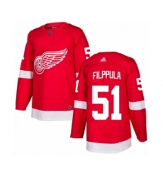 Men's Detroit Red Wings #51 Valtteri Filppula Authentic Red Home Hockey Jersey