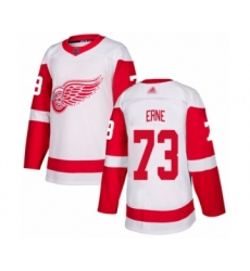 Men's Detroit Red Wings #73 Adam Erne Authentic White Away Hockey Jersey