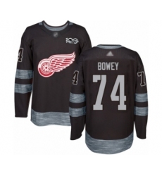 Men's Detroit Red Wings #74 Madison Bowey Authentic Black 1917-2017 100th Anniversary Hockey Jersey