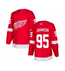 Men's Detroit Red Wings #95 Albert Johansson Authentic Red Home Hockey Jersey