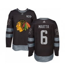 Men's Chicago Blackhawks #6 Olli Maatta Authentic Black 1917-2017 100th Anniversary Hockey Jersey