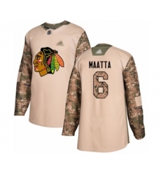 Men's Chicago Blackhawks #6 Olli Maatta Authentic Camo Veterans Day Practice Hockey Jersey