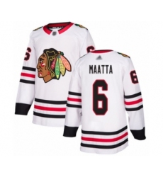 Youth Chicago Blackhawks #6 Olli Maatta Authentic White Away Hockey Jersey