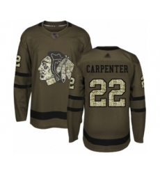 Men's Chicago Blackhawks #22 Ryan Carpenter Authentic Green Salute to Service Hockey Jersey