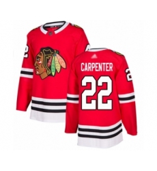 Men's Chicago Blackhawks #22 Ryan Carpenter Authentic Red Home Hockey Jersey