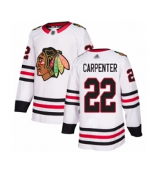 Men's Chicago Blackhawks #22 Ryan Carpenter Authentic White Away Hockey Jersey