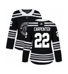 Women's Chicago Blackhawks #22 Ryan Carpenter Authentic Black Alternate Hockey Jersey