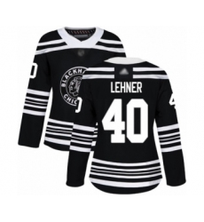 Women's Chicago Blackhawks #40 Robin Lehner Authentic Black Alternate Hockey Jersey