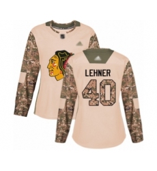 Women's Chicago Blackhawks #40 Robin Lehner Authentic Camo Veterans Day Practice Hockey Jersey