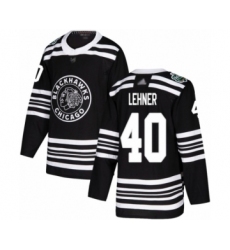 Youth Chicago Blackhawks #40 Robin Lehner Authentic Black 2019 Winter Classic Hockey Jersey