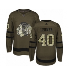 Youth Chicago Blackhawks #40 Robin Lehner Authentic Green Salute to Service Hockey Jersey