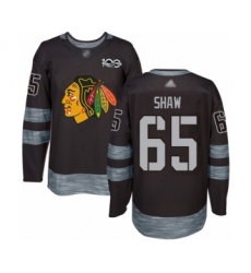 Men's Chicago Blackhawks #65 Andrew Shaw Authentic Black 1917-2017 100th Anniversary Hockey Jersey