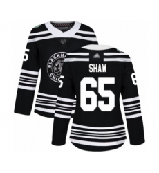 Women's Chicago Blackhawks #65 Andrew Shaw Authentic Black 2019 Winter Classic Hockey Jersey