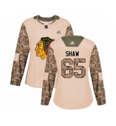 Women's Chicago Blackhawks #65 Andrew Shaw Authentic Camo Veterans Day Practice Hockey Jersey