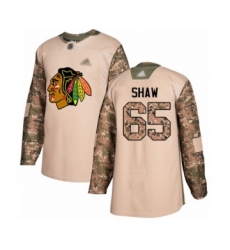 Youth Chicago Blackhawks #65 Andrew Shaw Authentic Camo Veterans Day Practice Hockey Jersey