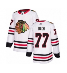 Men's Chicago Blackhawks #77 Kirby Dach Authentic White Away Hockey Jersey