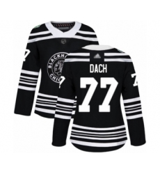 Women's Chicago Blackhawks #77 Kirby Dach Authentic Black 2019 Winter Classic Hockey Jersey