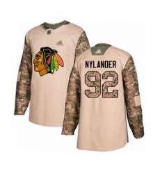 Men's Chicago Blackhawks #92 Alexander Nylander Authentic Camo Veterans Day Practice Hockey Jersey