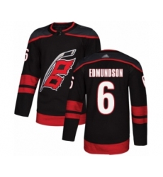 Men's Carolina Hurricanes #6 Joel Edmundson Authentic Black Alternate Hockey Jersey