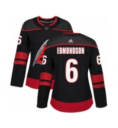 Women's Carolina Hurricanes #6 Joel Edmundson Authentic Black Alternate Hockey Jersey