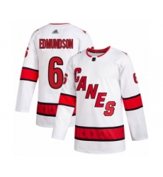 Youth Carolina Hurricanes #6 Joel Edmundson Authentic White Away Hockey Jersey