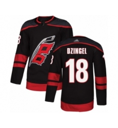 Men's Carolina Hurricanes #18 Ryan Dzingel Authentic Black Alternate Hockey Jersey