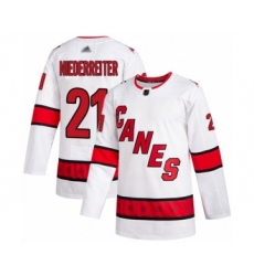 Men's Carolina Hurricanes #21 Nino Niederreiter Authentic White Away Hockey Jersey