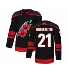 Youth Carolina Hurricanes #21 Nino Niederreiter Authentic Black Alternate Hockey Jersey