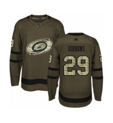 Men's Carolina Hurricanes #29 Brian Gibbons Authentic Green Salute to Service Hockey Jersey