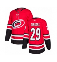 Men's Carolina Hurricanes #29 Brian Gibbons Authentic Red Home Hockey Jersey