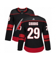 Women's Carolina Hurricanes #29 Brian Gibbons Authentic Black Alternate Hockey Jersey